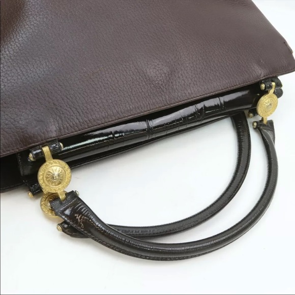 Versace Hand Bag  Brown Leather - Picture 6 of 9